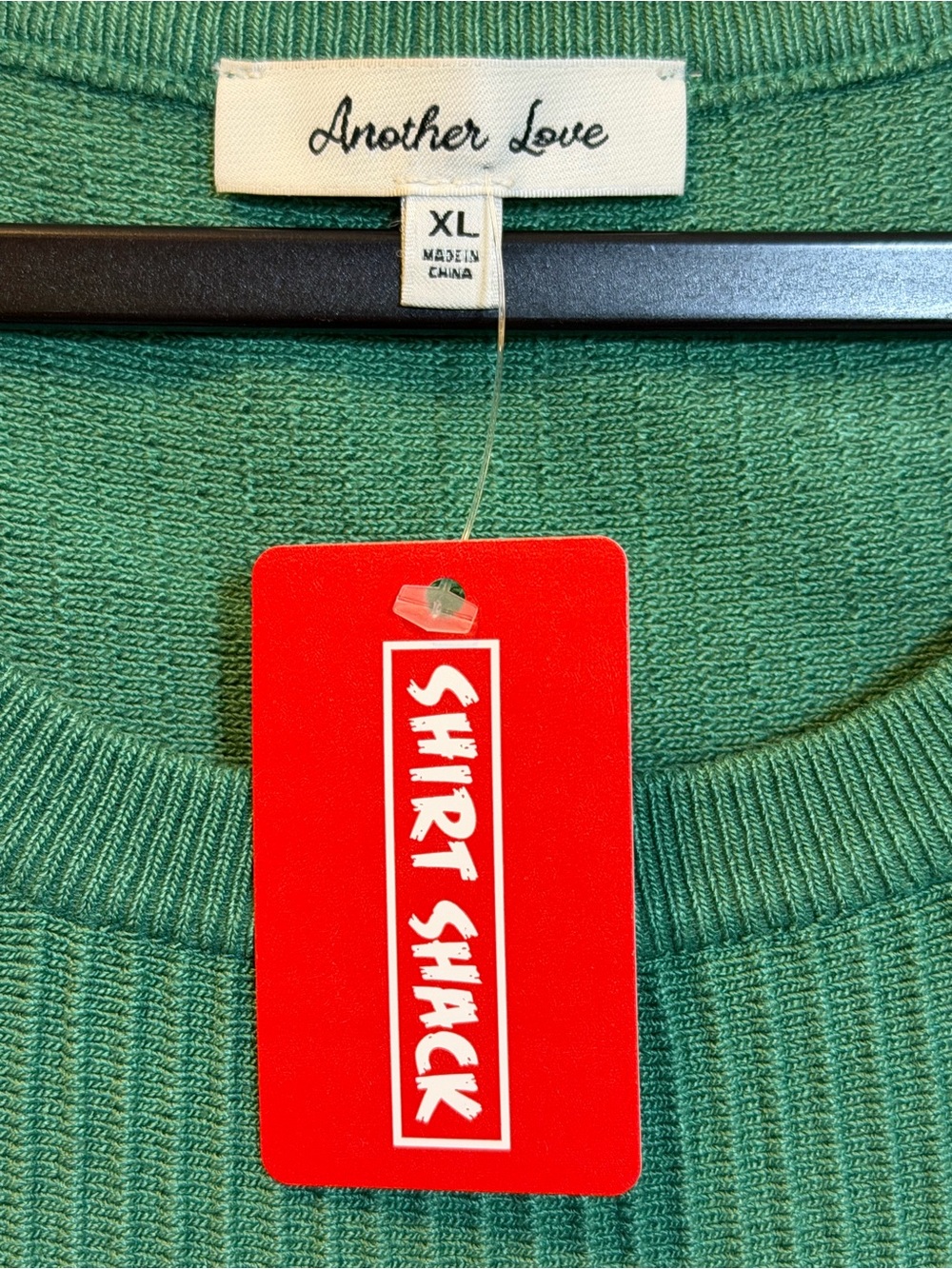 Another Love Green Ribbed Sleeveless Sweater Tank Top XL NWT - Picture 3 of 6